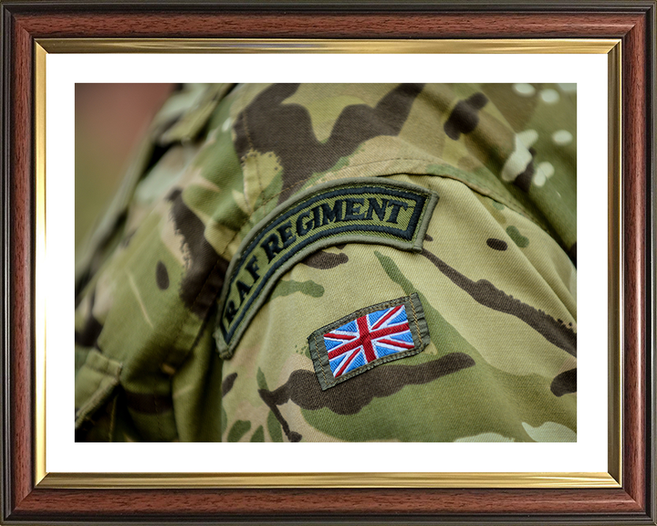 RAF Regiment Shoulder Patches Photo Print - Royal Air Force Hampshire Prints 10 x 8 Classic Frame Yes