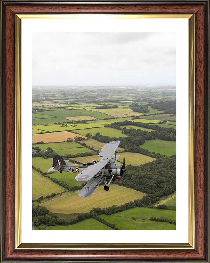 Swordfish Mk1 Plane in flight Photo Print - Royal Navy Aircraft Hampshire Prints 10 x 8 Classic Frame Yes