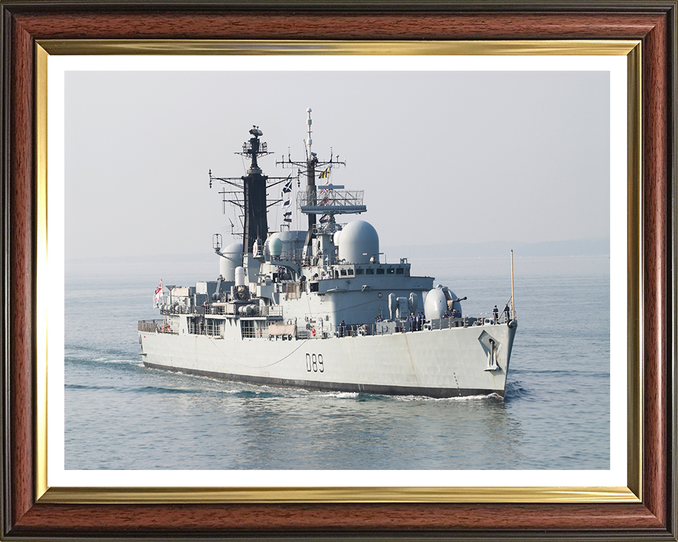 HMS Exeter (D89) Photo Print - Starboard Bow View - Royal Navy Type 42 Destroyer Posters, Prints, & Visual Artwork Hampshire Prints 10 x 8 Classic Frame Yes