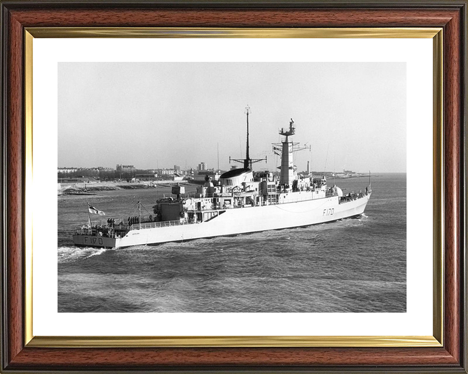 HMS Antelope (F170) Royal Navy Type 21 Frigate Starboard Quarter View Photo Print Wall Art Decor Posters, Prints, & Visual Artwork Hampshire Prints 10 x 8 Classic Frame Yes