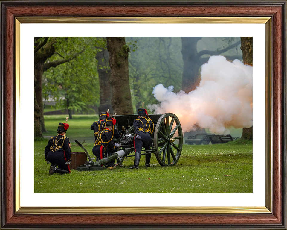 King’s Troop Royal Horse Artillery Gun Salute Photo Print - British Army Hampshire Prints 10 x 8 Classic Frame Yes