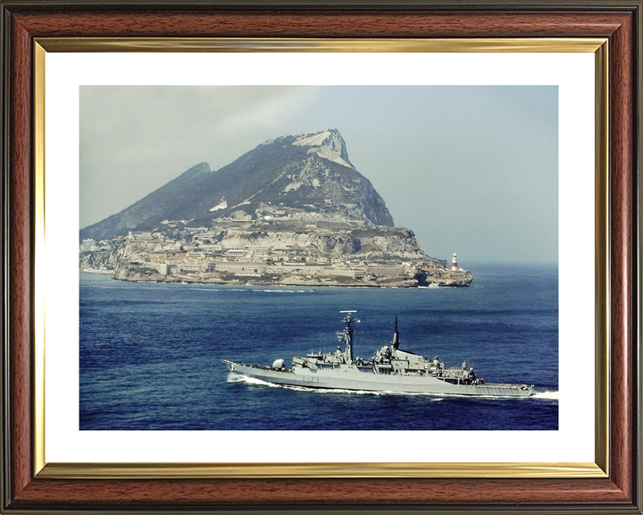 HMS Arrow (F173) Royal Navy Type 21 Frigate Off Gibraltar Photo Print Wall Art Decor Posters, Prints, & Visual Artwork Hampshire Prints 10 x 8 Classic Frame Yes