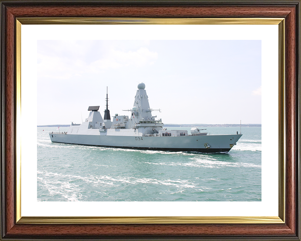 HMS Diamond (D34) Royal Navy Type 45 Destroyer Entering Portsmouth Photo Print Wall Art Decor Posters, Prints, & Visual Artwork Hampshire Prints 11.7 x 8.3 (A4) Classic Frame Yes