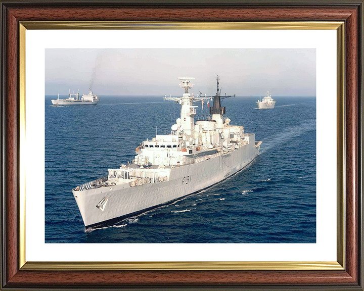 HMS Brazen (F91) Royal Navy Type 22 Frigate High Port Bow View Photo Print Wall Art Decor Posters, Prints, & Visual Artwork Hampshire Prints 10 x 8 Classic Frame Yes