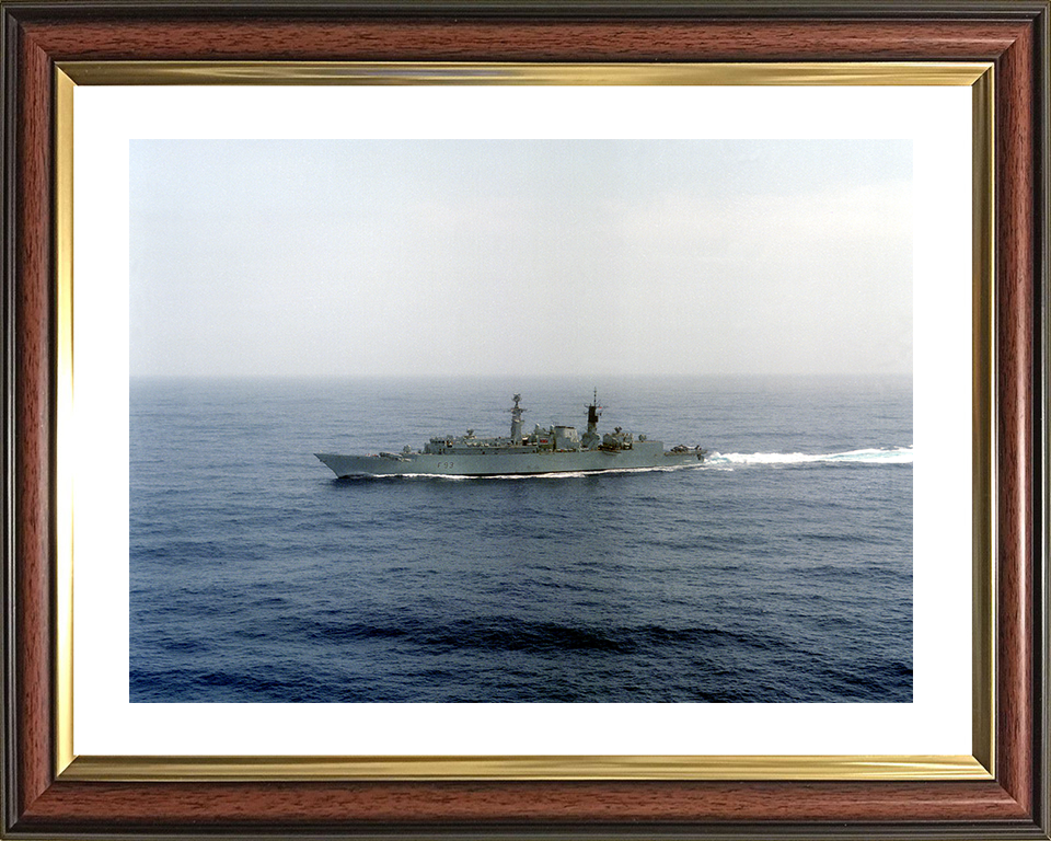 HMS Beaver (F93) Royal Navy Type 22 Frigate At Sea 1988 Photo Print Wall Art Decor Posters, Prints, & Visual Artwork Hampshire Prints 10 x 8 Classic Frame Yes