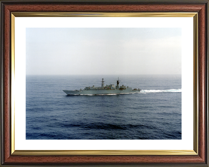 HMS Beaver (F93) Royal Navy Type 22 Frigate At Sea 1988 Photo Print Wall Art Decor Posters, Prints, & Visual Artwork Hampshire Prints 10 x 8 Classic Frame Yes
