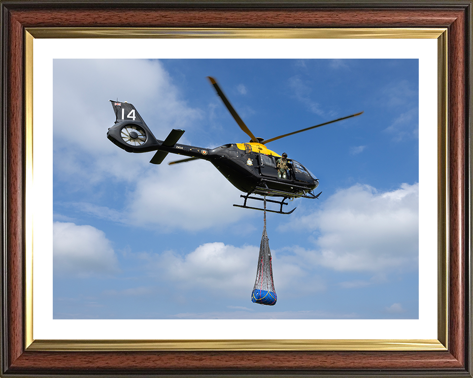 RAF Juno HT1 Helicopter Underslung Load Training Photo Print - Royal Air Force Aircraft Hampshire Prints 10 x 8 Classic Frame Yes