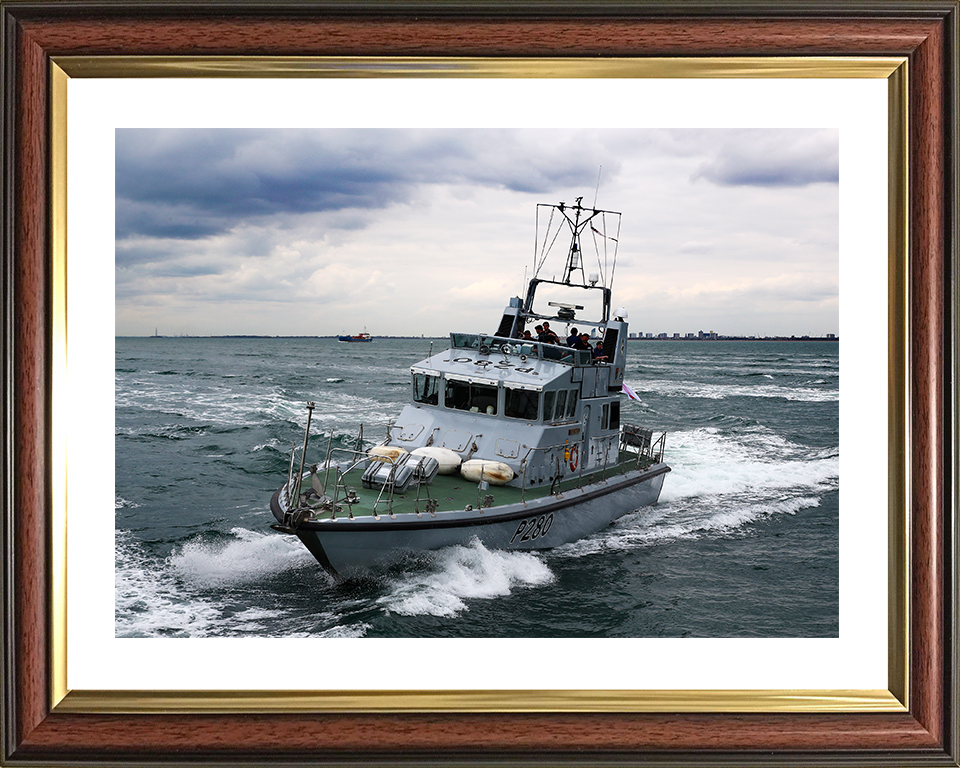 HMS Dasher (P280) Photo Print - At Sea 2017 - Royal Navy Archer Class P2000 Patrol Vessel Posters, Prints, & Visual Artwork Hampshire Prints 10 x 8 Classic Frame Yes