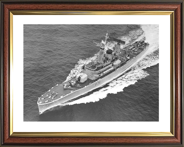 HMS Scylla (F71) Photo Print - From Above - Royal Navy Leander Class Frigate Posters, Prints, & Visual Artwork Hampshire Prints 10 x 8 Classic Frame Yes