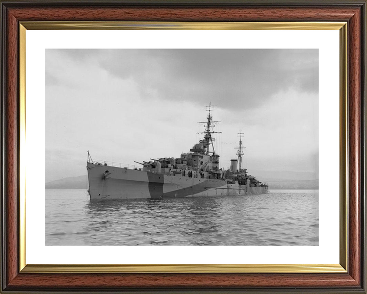 HMS Bellona (63) Royal Navy Dido Class Light Cruiser Port Side View Photo Print Wall Art Decor Posters, Prints, & Visual Artwork Hampshire Prints 10 x 8 Classic Frame Yes
