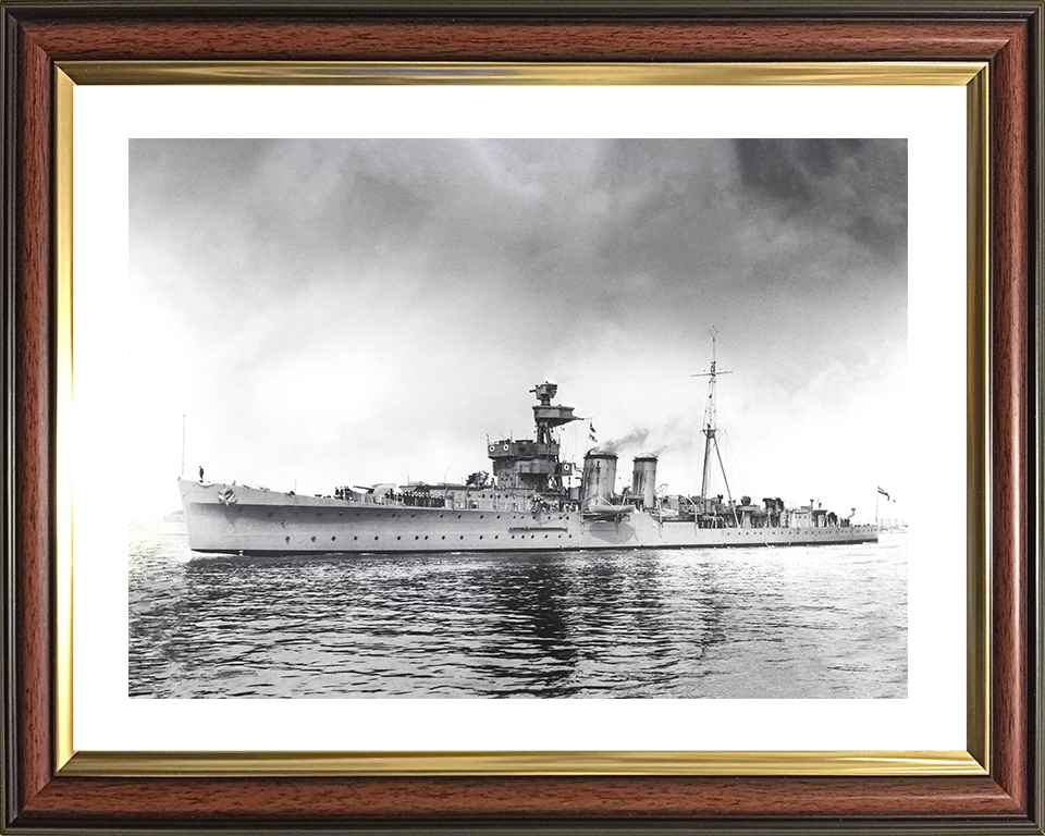 HMS Cairo (D87) Royal Navy C Class Light Cruiser Port Side View Photo Print Wall Art Decor Posters, Prints, & Visual Artwork Hampshire Prints 10 x 8 Classic Frame Yes