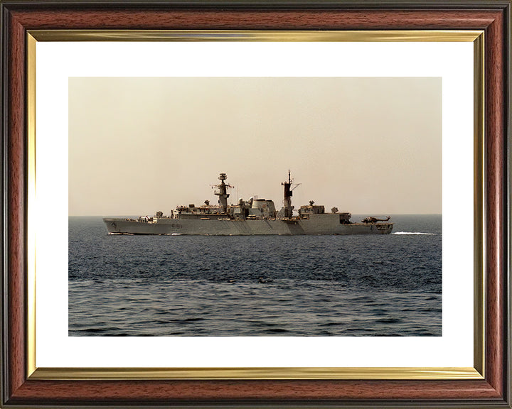 HMS Brazen (F91) Photo Print - Port Beam View at Sea - Royal Navy Type 22 Frigate Hampshire Prints 10 x 8 Classic Frame Yes