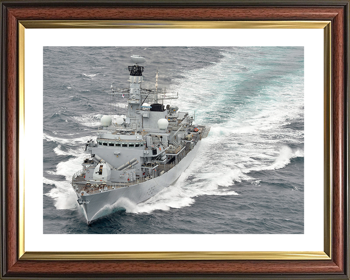 HMS Argyll (F231) Royal Navy Type 23 Frigate Underway 2014 Wall Art Photo Print Naval Decor Posters, Prints, & Visual Artwork Hampshire Prints 10 x 8 Classic Frame Yes