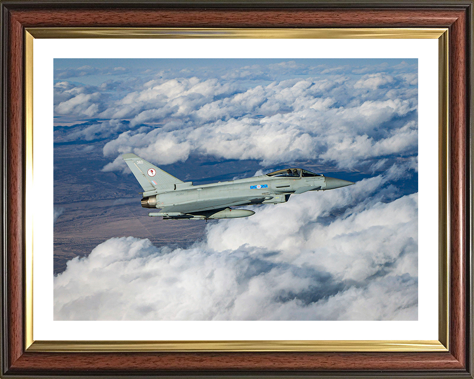 RAF 6 Squadron Typhoon in flight Photo Print - Royal Air Force Aircraft Hampshire Prints 10 x 8 Classic Frame Yes