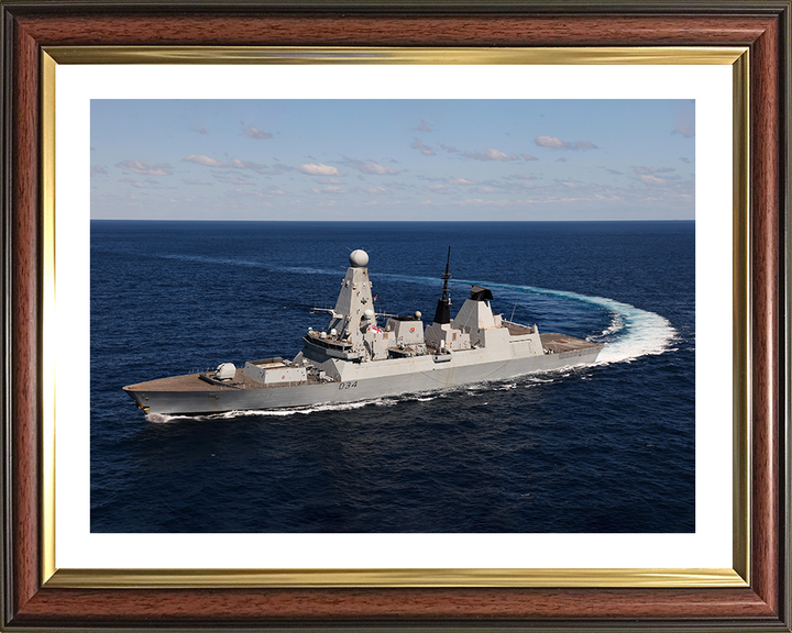 HMS Diamond (D34) Photo Print - Hard Turn - Royal Navy Type 45 Destroyer Hampshire Prints 10 x 8 Classic Frame Yes