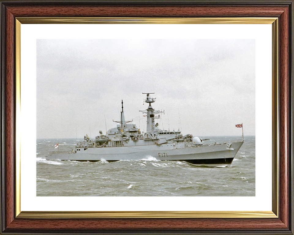 HMS Active (F171) Royal Navy Type 21 Frigate Photo Print Underway Warship Wall Art Posters, Prints, & Visual Artwork Hampshire Prints 10 x 8 Classic Frame Yes