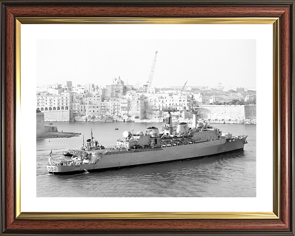 HMS Devonshire (D02) Royal Navy County Class Destroyer Valletta Malta Photo Print Wall Art Decor Posters, Prints, & Visual Artwork Hampshire Prints 10 x 8 Classic Frame Yes