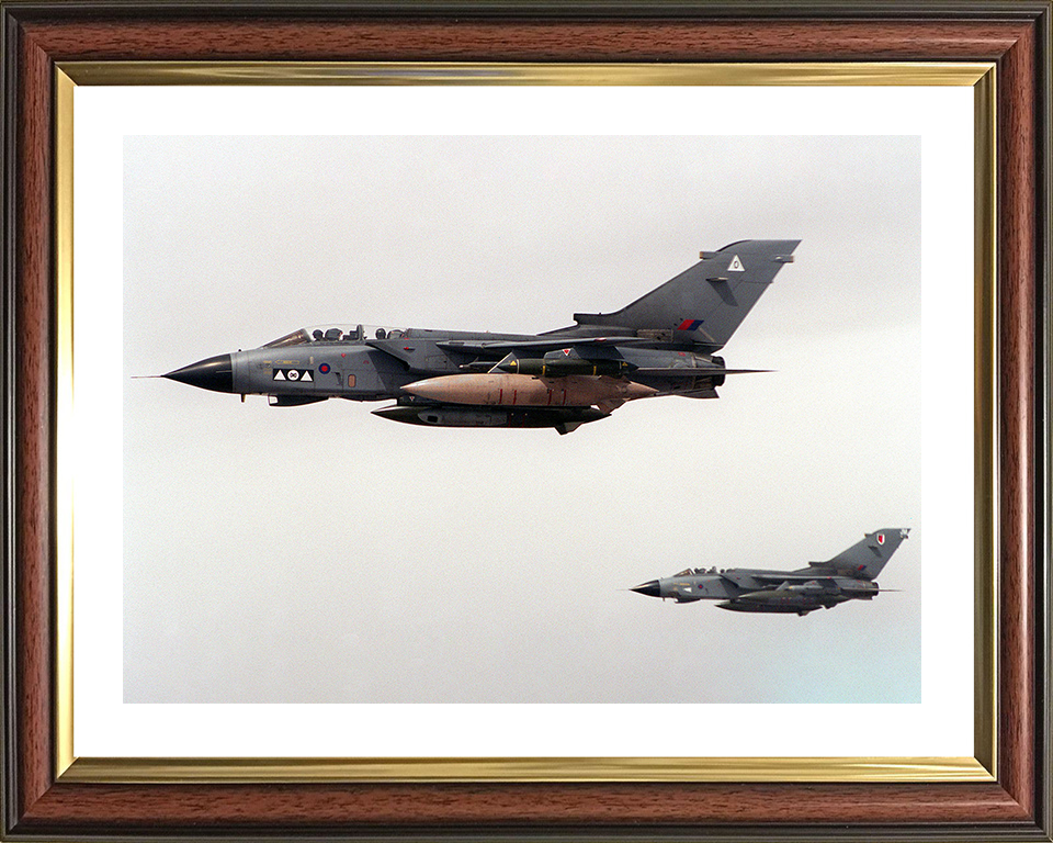 Tornado GR1s Over Kuwait Photo Print - Royal Air Force Aircraft Hampshire Prints 10 x 8 Classic Frame Yes