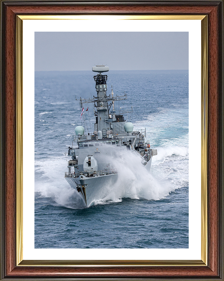HMS Iron Duke (F234) Photo Print - Bow View 2025 - Royal Navy Type 23 Frigate Hampshire Prints 10 x 8 Classic Frame Yes