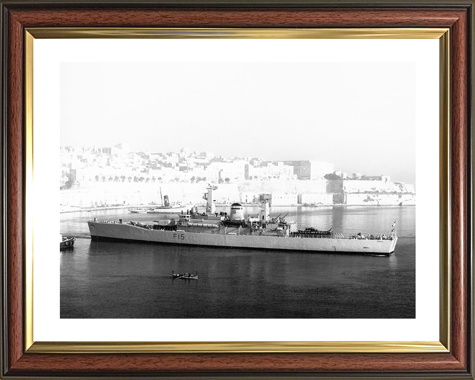 HMS Euryalus (F15) Photo Print - Malta 1971 - Royal Navy Leander Class Frigate Hampshire Prints 10 x 8 Classic Frame Yes