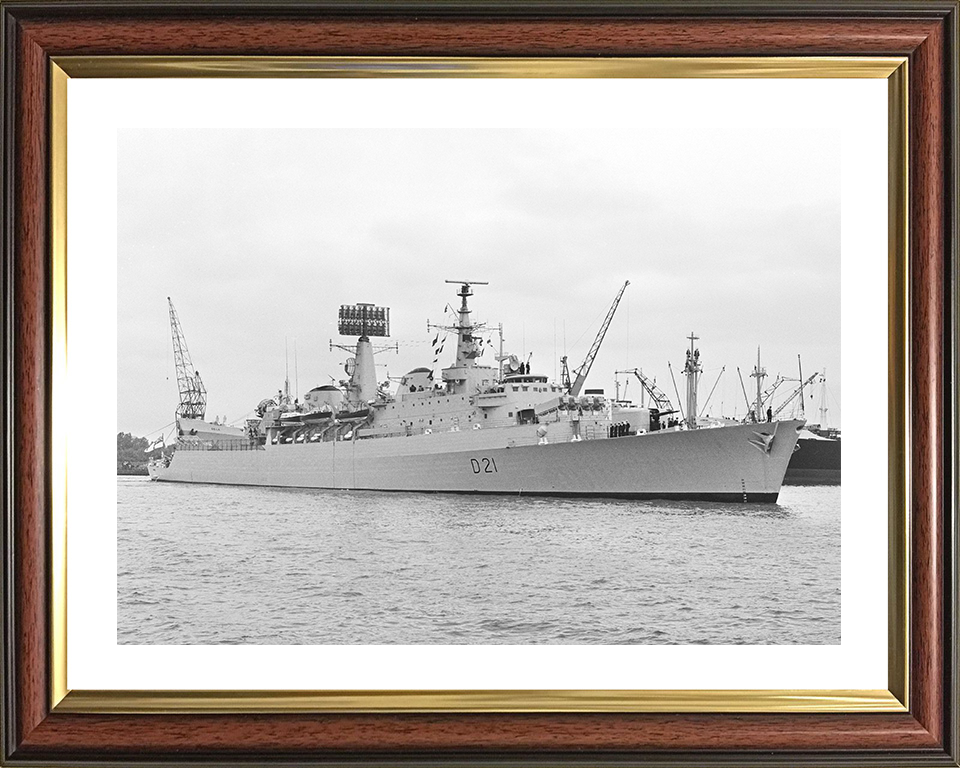 HMS Norfolk (D21) Photo Print - Amsterdam 1976 - Royal Navy County Class Destroyer Hampshire Prints 10 x 8 Classic Frame Yes