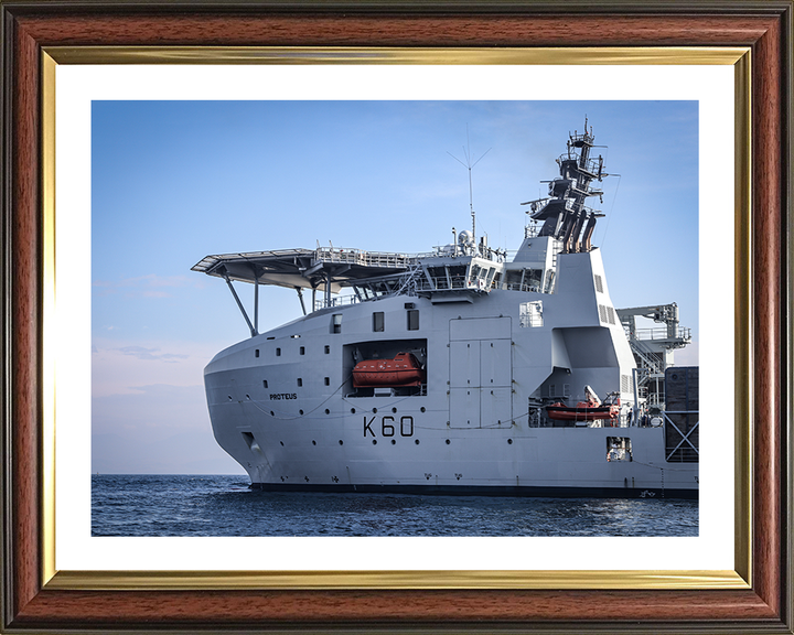RFA Proteus (K60) Photo Print - Closeup - Royal Fleet Auxiliary Ocean Surveillance Ship Hampshire Prints 10 x 8 Classic Frame Yes
