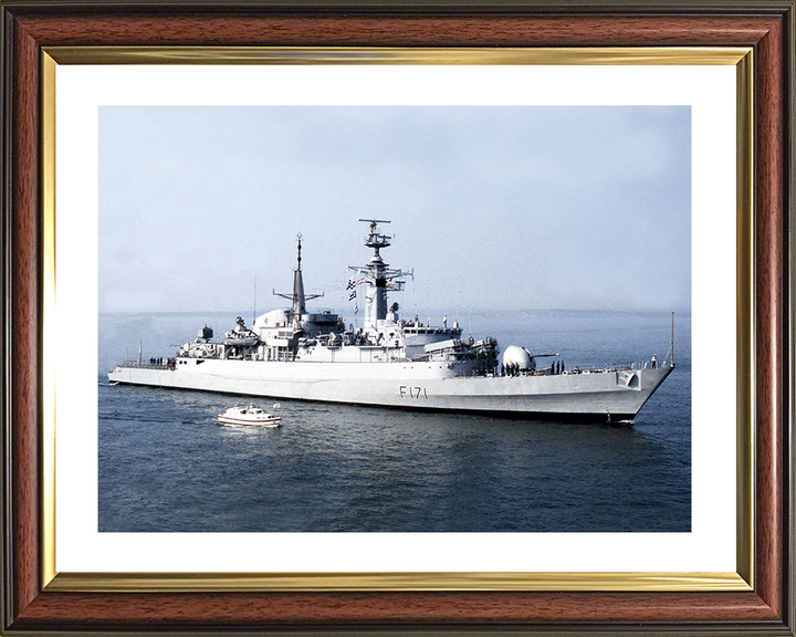 HMS Active (F171) Royal Navy Type 21 Frigate Photo Print Entering Harbour Warship Wall Art Posters, Prints, & Visual Artwork Hampshire Prints 10 x 8 Classic Frame Yes