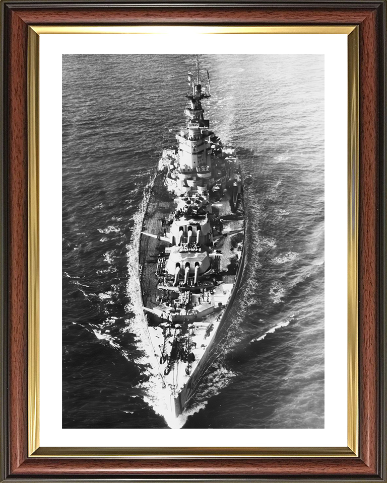 HMS Nelson (28) Photo Print - at sea - Royal Navy Nelson Class Battleship Hampshire Prints 10 x 8 Classic Frame Yes