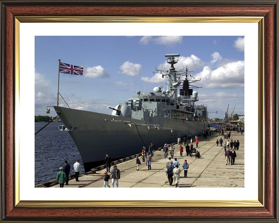 HMS Campbeltown (F86) Photo Print - Riga Latvia 2001 - Royal Navy Type 22 Frigate Posters, Prints, & Visual Artwork Hampshire Prints 10 x 8 Classic Frame Yes