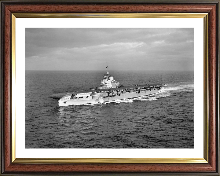 HMS Victorious (R38) Photo Print - At Sea 1941 - Royal Navy Illustrious Class Aircraft Carrier Hampshire Prints 10 x 8 Classic Frame Yes