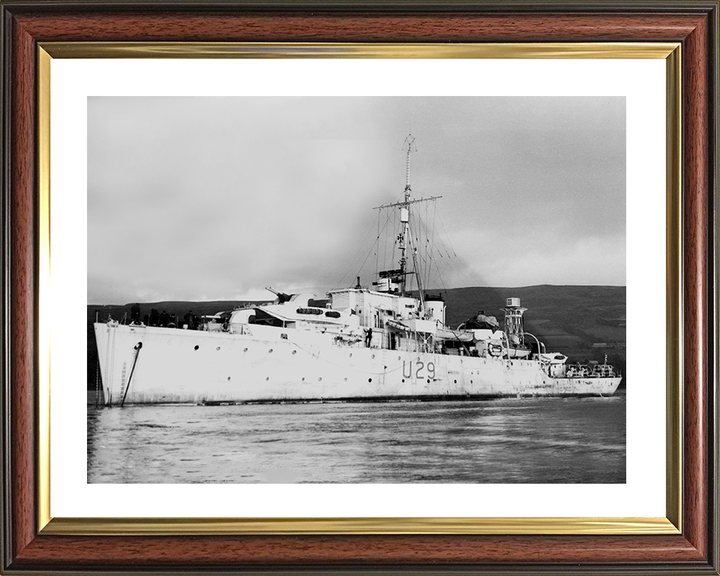HMS Whimbrel (U29) Photo Print - Port Side View 1945 - Royal Navy Black Swan Class Sloop Posters, Prints, & Visual Artwork Hampshire Prints 10 x 8 Classic Frame Yes