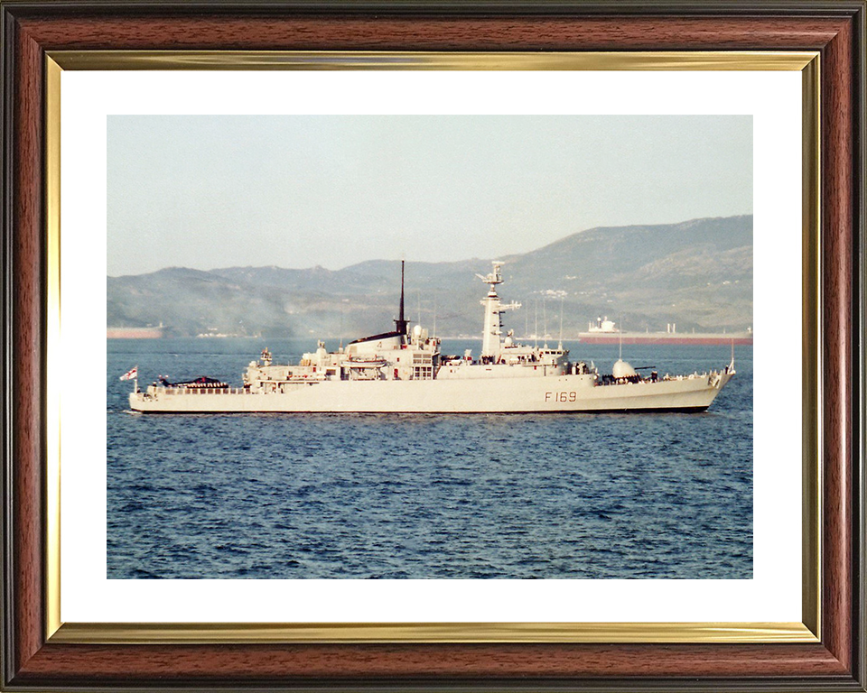 HMS Amazon (F169) Royal Navy Type 21 Frigate Starboard Beam View Photo Print Wall Art Decor Posters, Prints, & Visual Artwork Hampshire Prints 10 x 8 Classic Frame Yes