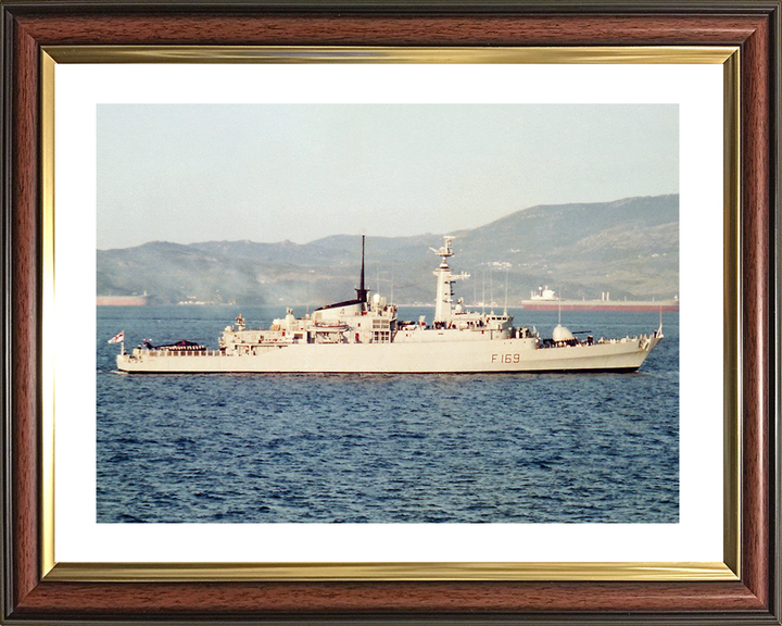 HMS Amazon (F169) Royal Navy Type 21 Frigate Starboard Beam View Photo Print Wall Art Decor Posters, Prints, & Visual Artwork Hampshire Prints 10 x 8 Classic Frame Yes