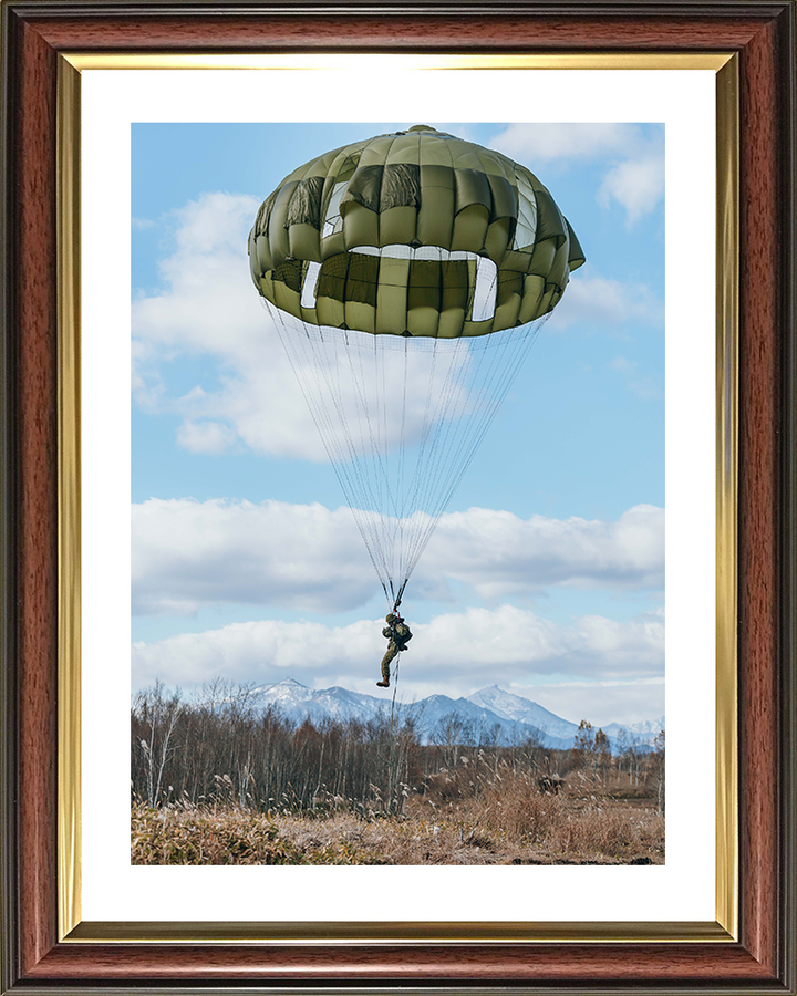 British Army Parachute Regiment Soldier Parachuting Japan 2025 Photo Print Wall Art Military Decor Posters, Prints, & Visual Artwork Hampshire Prints