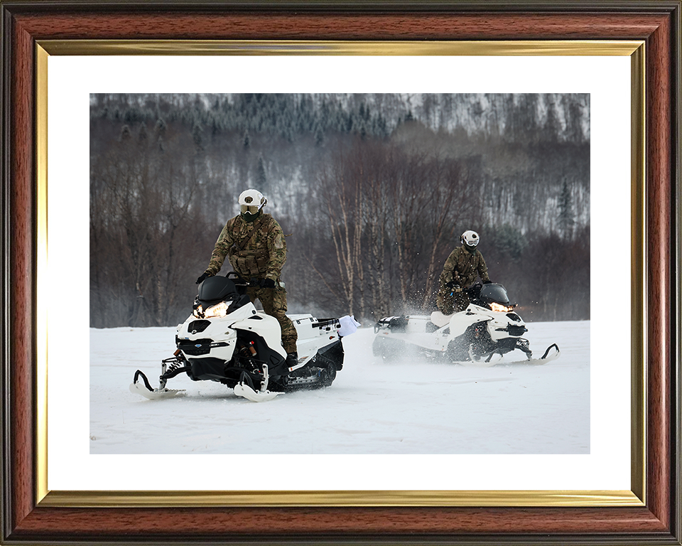 Royal Marine Commandos Ride a Snowmobile Norway 2026 Photo Print - 45 Commando Posters, Prints, & Visual Artwork Hampshire Prints 10 x 8 Classic Frame Yes