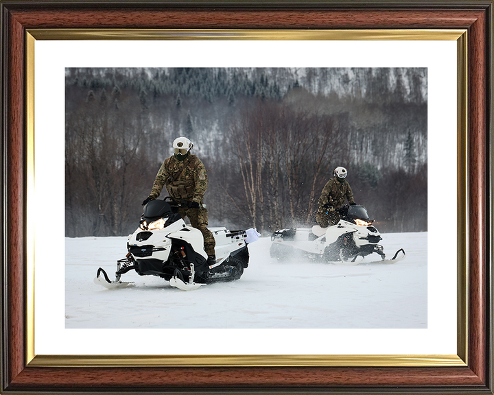 Royal Marine Commandos Ride a Snowmobile Norway 2026 Photo Print - 45 Commando Posters, Prints, & Visual Artwork Hampshire Prints 10 x 8 Classic Frame Yes