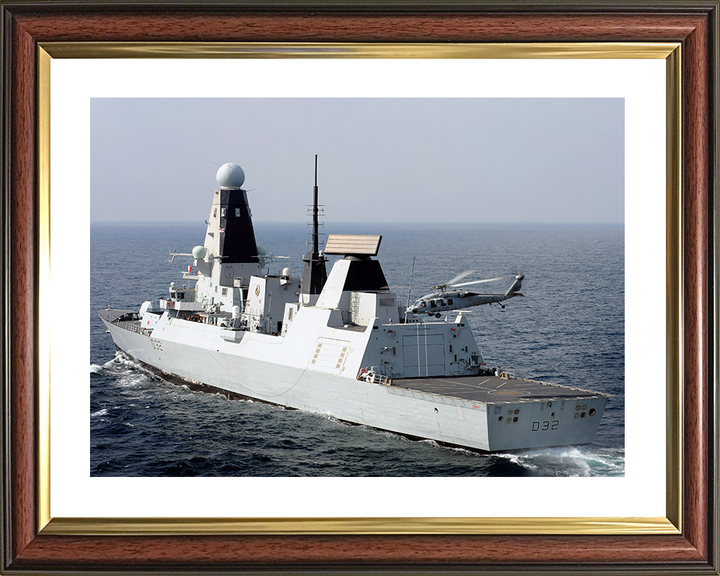 HMS Daring (D32) Photo Print - With Seahawk Helicopter 2012 - Royal Navy Type 45 Destroyer Posters, Prints, & Visual Artwork Hampshire Prints 10 x 8 Classic Frame Yes