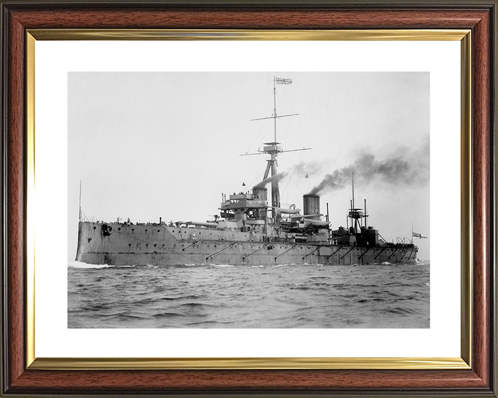 HMS Dreadnought (1906) Photo Print - at sea - Royal Navy Dreadnought Battleship Posters, Prints, & Visual Artwork Hampshire Prints 10 x 8 Classic Frame Yes