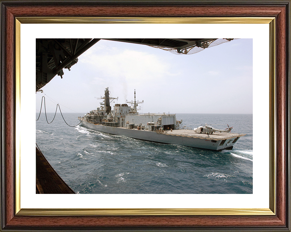 HMS Argyll (F231) Royal Navy Type 23 Frigate During a RAS 2005 Photo Print Wall Art Decor Posters, Prints, & Visual Artwork Hampshire Prints 10 x 8 Classic Frame Yes
