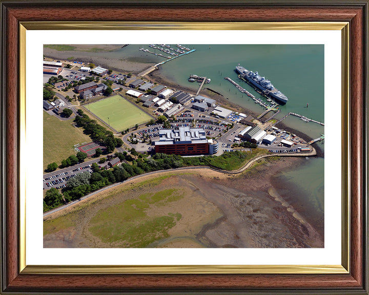 HMS Excellent (Leach Building) Royal Navy shore establishment Aerial Photo Print or Framed Photo Print - Hampshire Prints