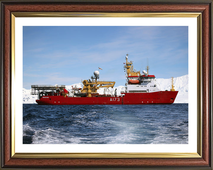 HMS Protector (A173) Photo Print - Starboard Beam - Royal Navy Ice Patrol Vessel Hampshire Prints 10 x 8 Classic Frame Yes