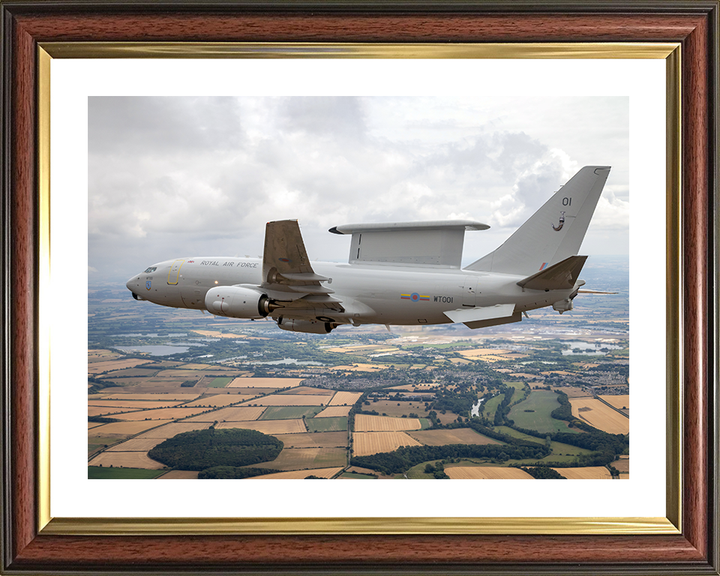 RAF E-7 Wedgetail AEW Mk1 Flypast Photo Print - Royal Air Force Aircraft Hampshire Prints 10 x 8 Classic Frame Yes