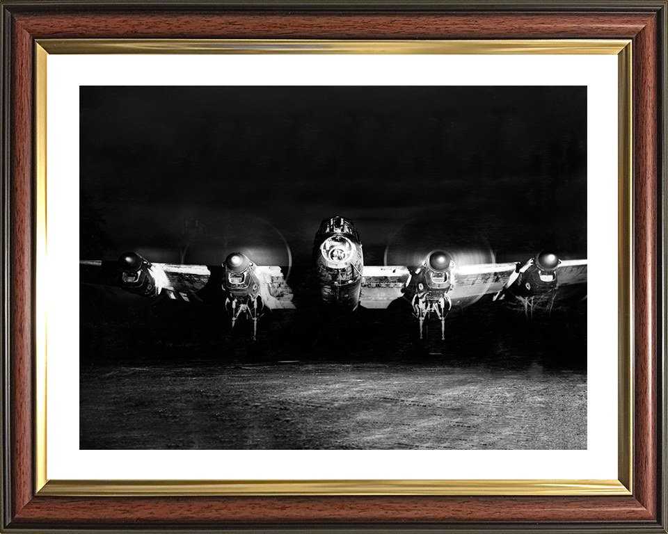 RAF Avro Lancaster B.I Running up Engines 1944 Photo Print - Royal Air Force Aircraft Posters, Prints, & Visual Artwork Hampshire Prints 10 x 8 Classic Frame Yes