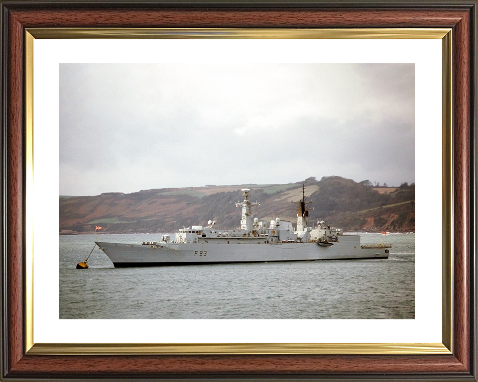 HMS Beaver (F93) Royal Navy Type 22 Frigate At A Buoy Photo Print Wall Art Decor Posters, Prints, & Visual Artwork Hampshire Prints 10 x 8 Classic Frame Yes