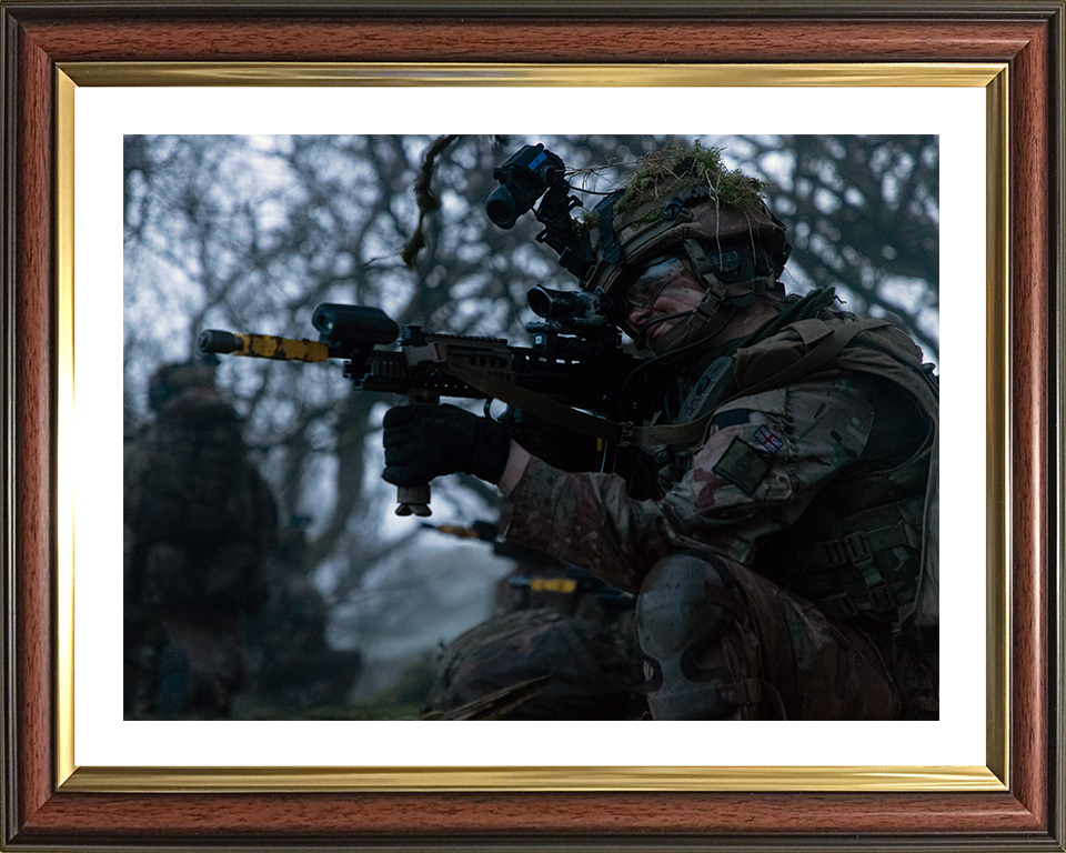 Female officer Cadet During an exercise Photo Print - British Army Hampshire Prints 10 x 8 Classic Frame Yes