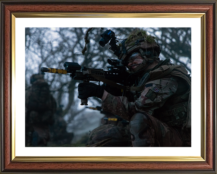 Female officer Cadet During an exercise Photo Print - British Army Hampshire Prints 10 x 8 Classic Frame Yes