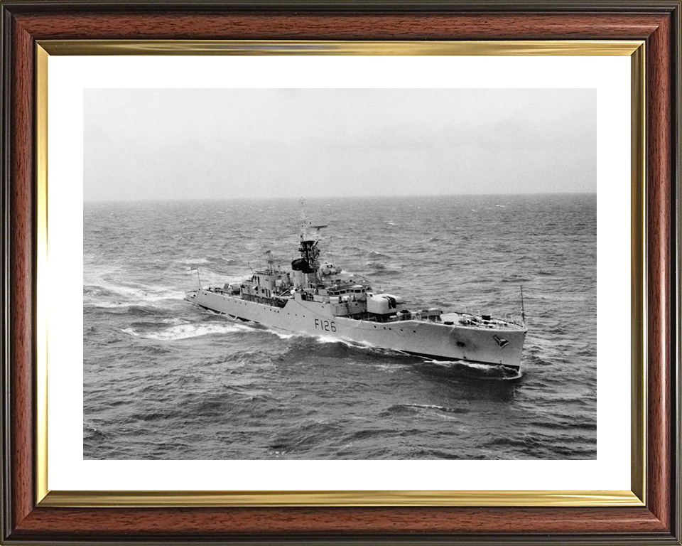 HMS Plymouth (F126) Photo Print - At Sea 1962 - Royal Navy Rothesay Class Frigate Hampshire Prints 10 x 8 Classic Frame Yes