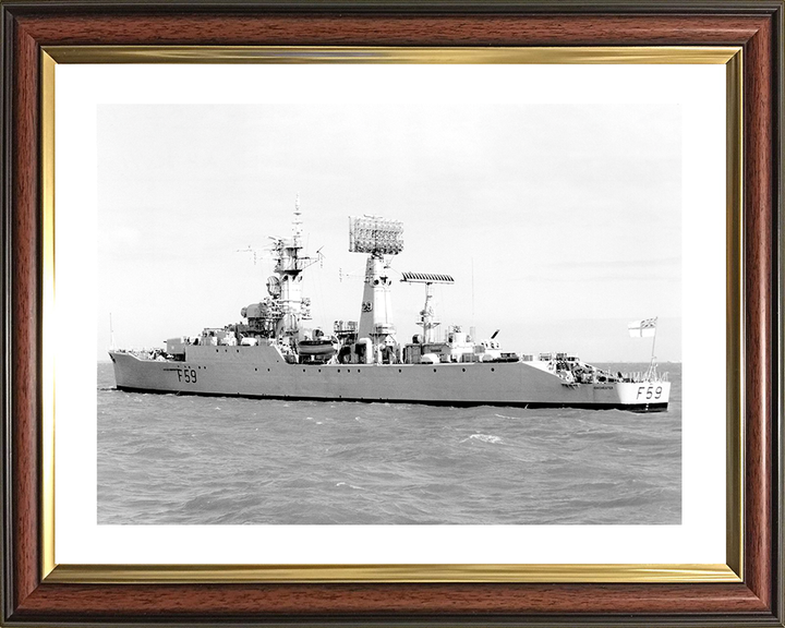HMS Chichester (F59) Royal Navy Salisbury Class Frigate Port Side View Photo Print Wall Art Decor Posters, Prints, & Visual Artwork Hampshire Prints 10 x 8 Classic Frame Yes