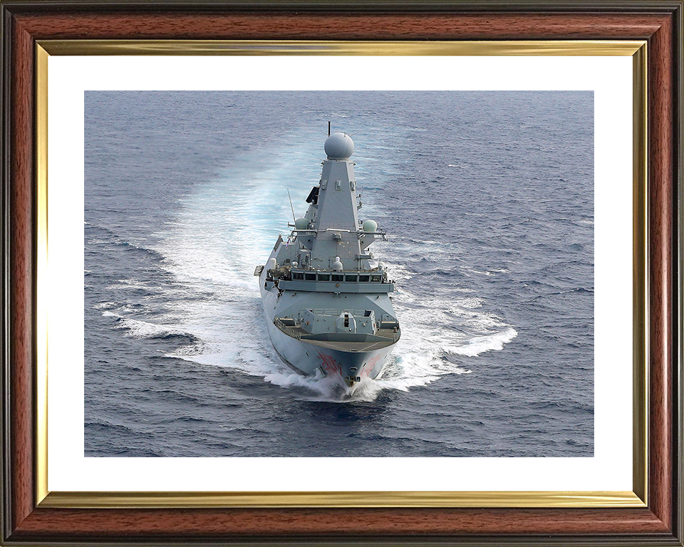 HMS Dragon (D35) Royal Navy Type 45 Destroyer Underway Bow View Photo Print Wall Art Decor Posters, Prints, & Visual Artwork Hampshire Prints 10 x 8 Classic Frame Yes