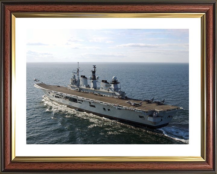HMS Illustrious (R06) Photo Print - At Sea 2009 - Royal Navy Invincible Class Aircraft Carrier Hampshire Prints 10 x 8 Classic Frame Yes